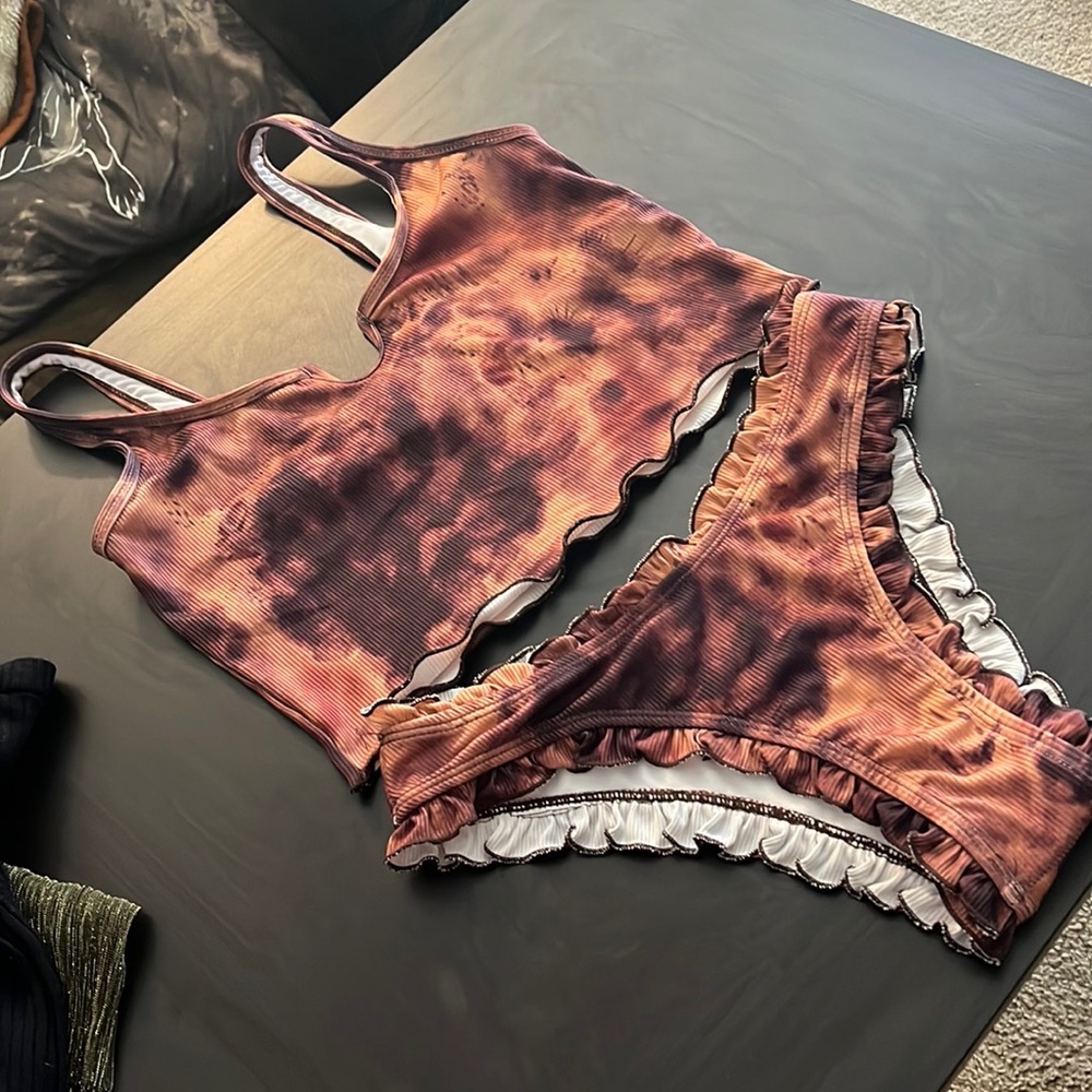 Rust brown 2 piece bathing suit